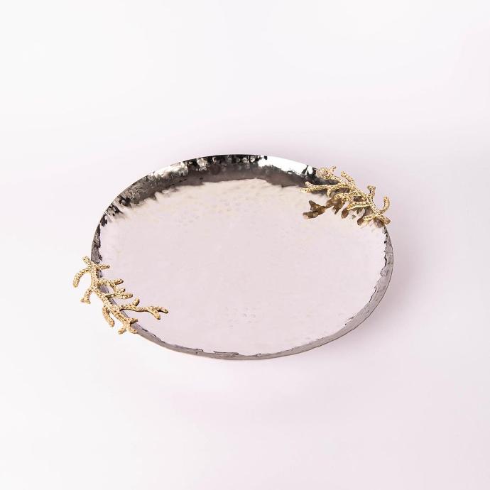 Round Two Leaves Tray