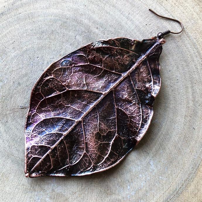 (GYE003) Natural leaf earring (Single)