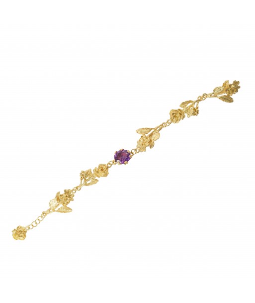 La Fleur Collection, The Flower Bouquet, Handmade , Sterling Silver, Gold Plated With Alexandrate Stone Bracelet