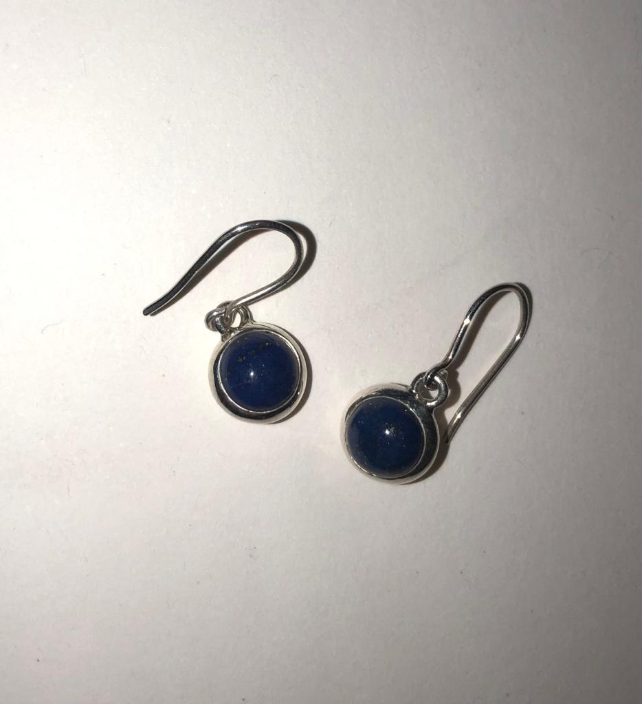 solid setting Lapis dangly earrings