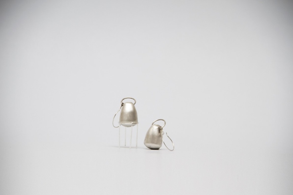 Long Bubble Form Earrings