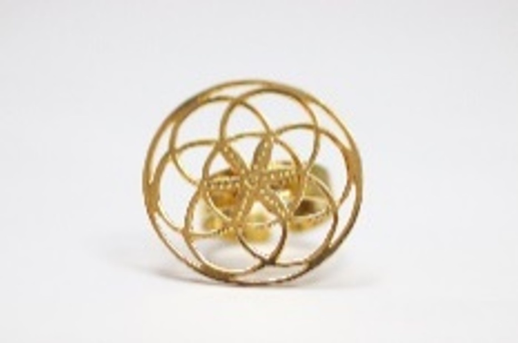 The Golden Temple Seed of  life with circular outline gold