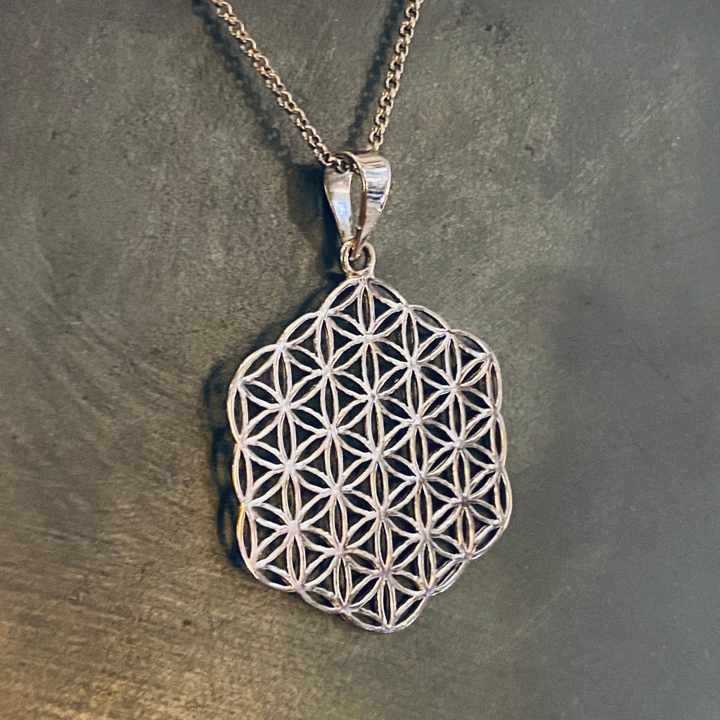Hexagonal Flower of life platinum