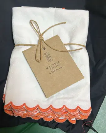 Napkins scalloped orange set of 6
