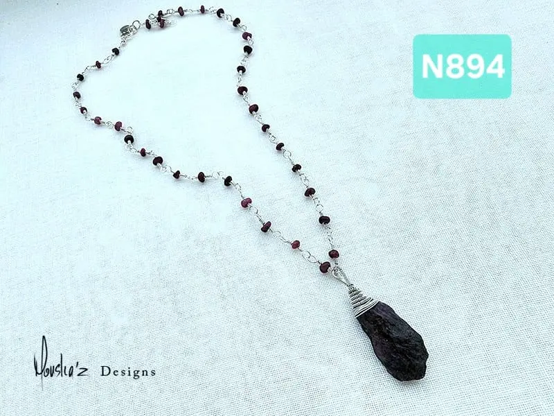 (N894) Raw Ruby Necklace