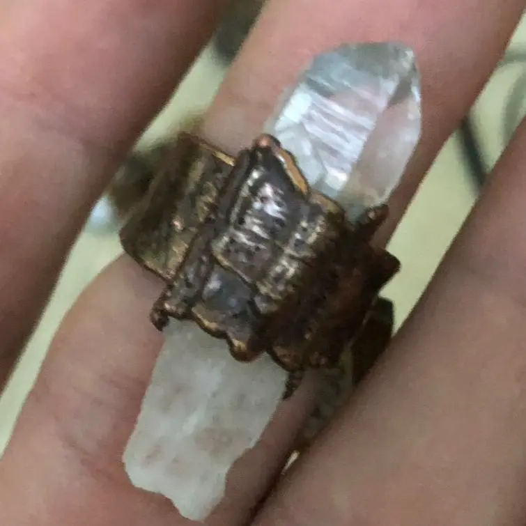 (GYR019) lemurian quartz ring 