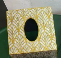 Yellow Leaves Tissue Box  