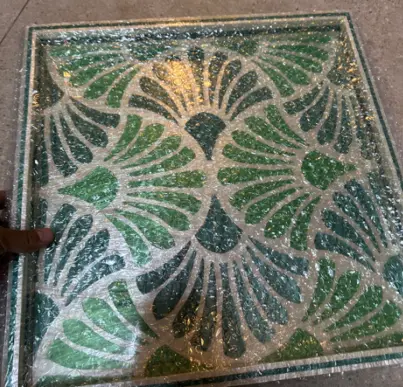 Green Single Lotus Square tray 