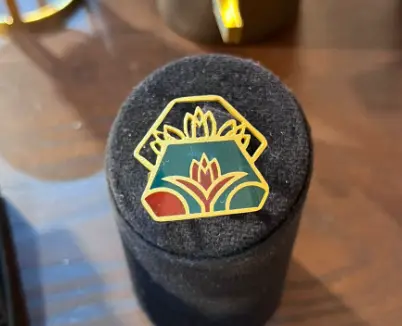 Lotus ring  with Burgandy and green color