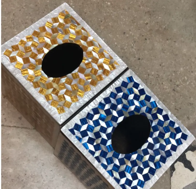 Square Tissue Box (Real Pearl)