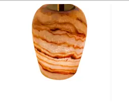 Handcrafted Alabaster Brown Pendant L Oval Shape