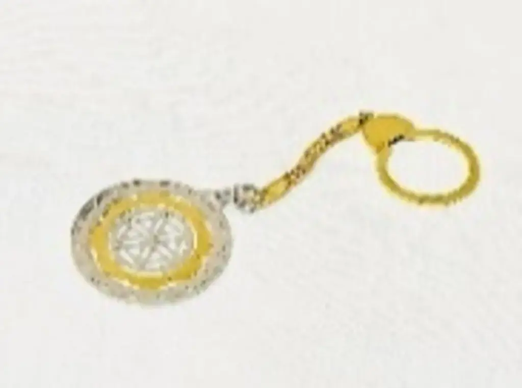 The seed of life with circle sri frame BIG silver and gold key chain  NKC07GS 