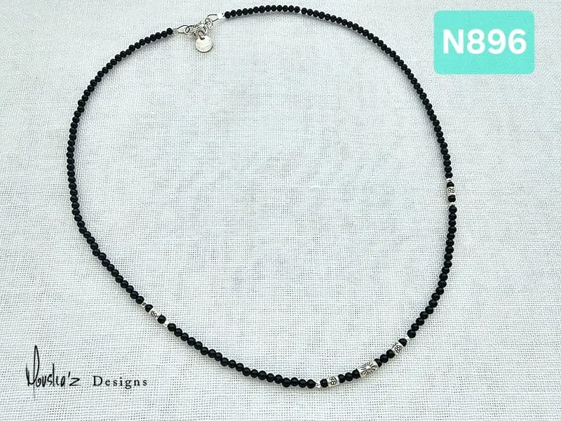 (N896) Black Onyx simple necklace 