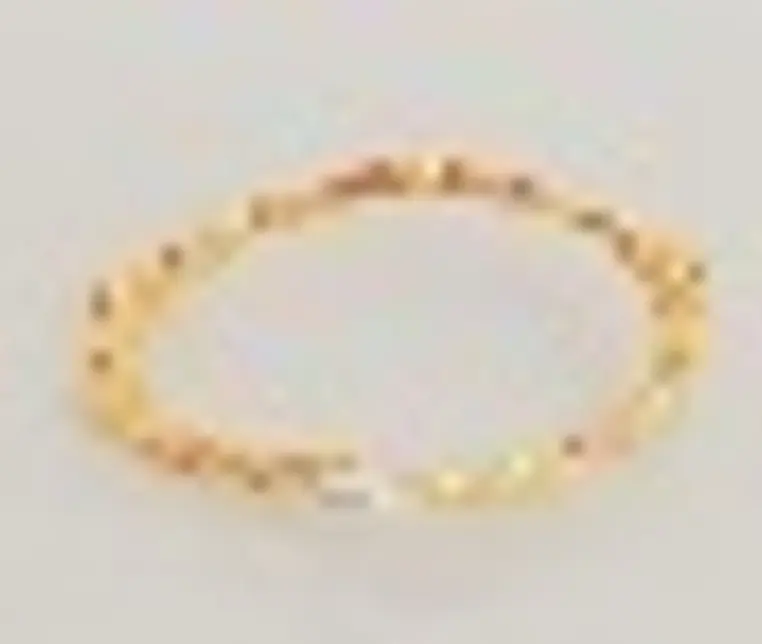 Organic Collection, Handmade, Sterling Silver, Gold Plated Beads With one White Pearls Ring