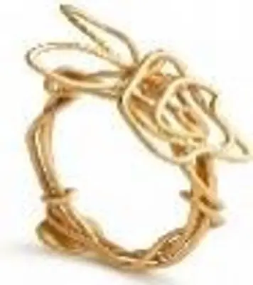 Flowery Collection, Handmade Sterling Silver, Gold Plated , Wrapped Wire Flowers & Leaves Ring