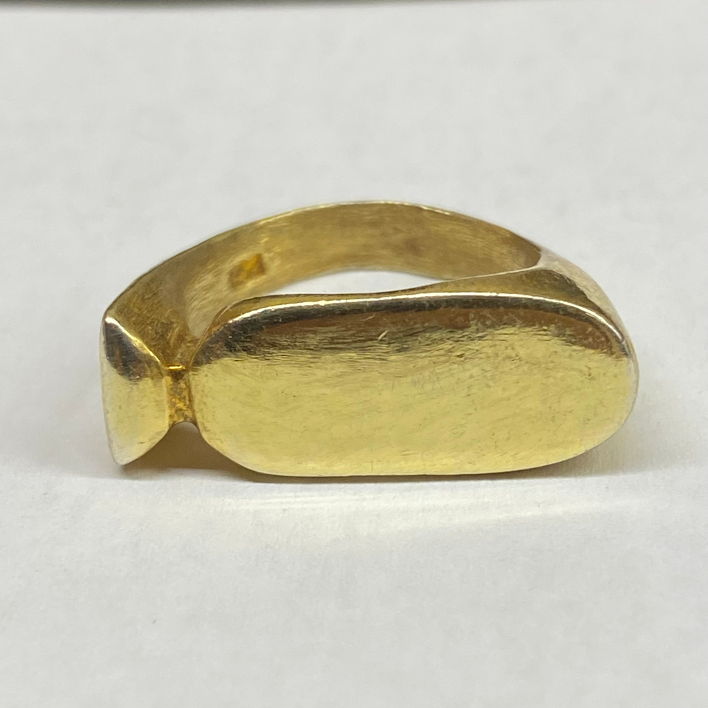Pharaonic Collection, Plain Cartouche Ring, Sterling silver, Gold Plated 