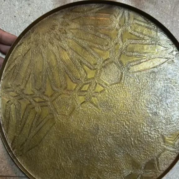 Hexagon Round Tray (Brass) 