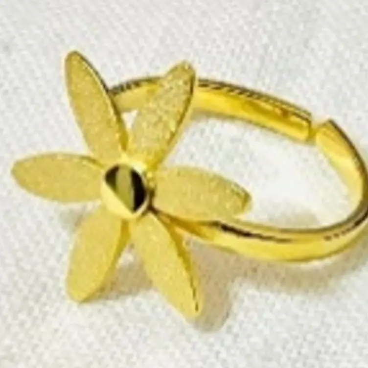 Solid Seed Flower Ring (Gold)