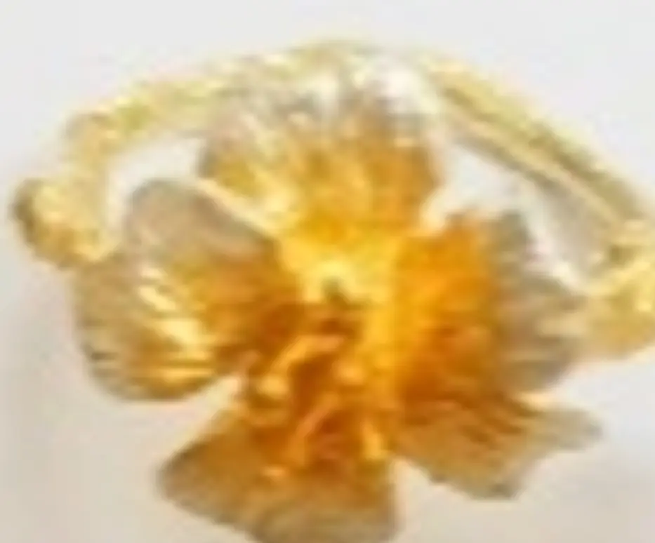 Medium Flower , Handmade, Sterling Silver, 18 k Gold & platinum Plated Ring 