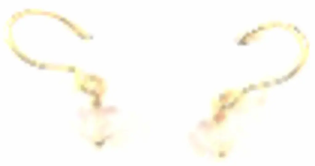 Heart Collection, Tiny Rose Quartz Heart, Sterling Silver Gold Plated hook Earring 