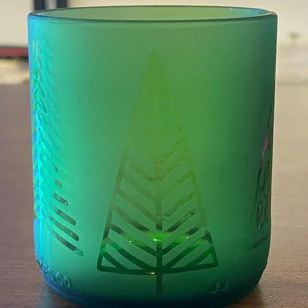 Christmas glass green trees (180ml) (Set of 4) 