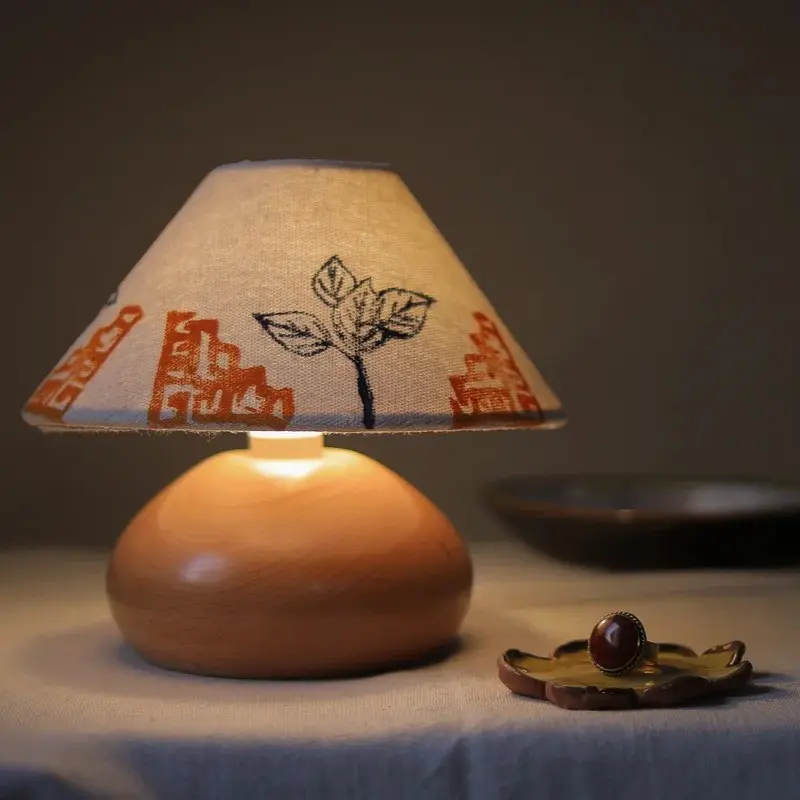 Pastel Meadow Wood Mini Lamp