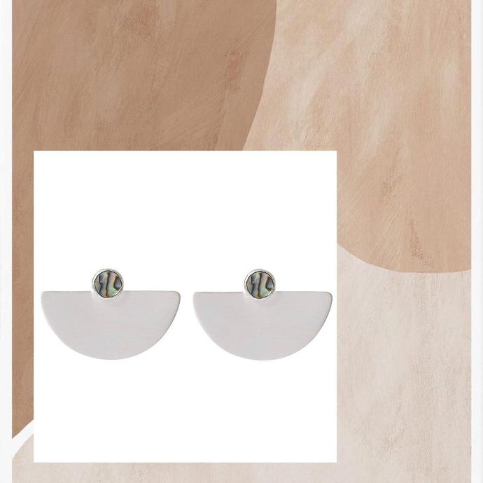 Half Moon with Abalone Shell Earrings 