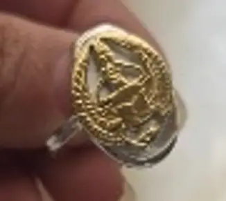 oval silver pharo ring  SCARAB