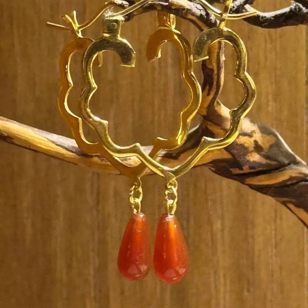 Festons with Brown agate Stone Earrings