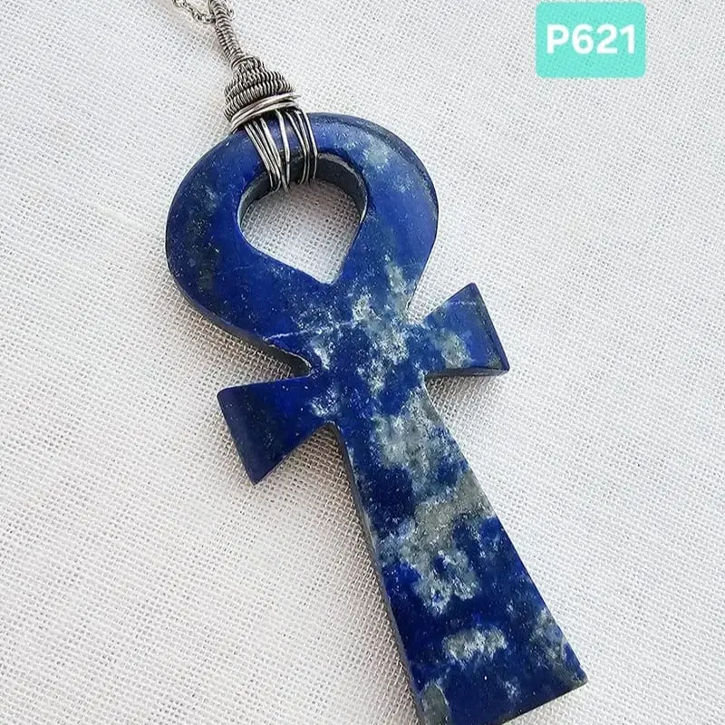 (P621) Lapis Lazuli key of life pendant