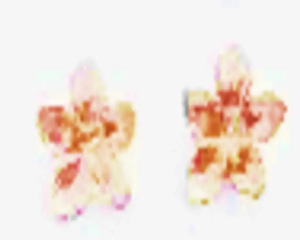 Flowery Collection, Handmade Sterling Silver, Gold plated ,Engraved Jasmine Flowers Medium Earring