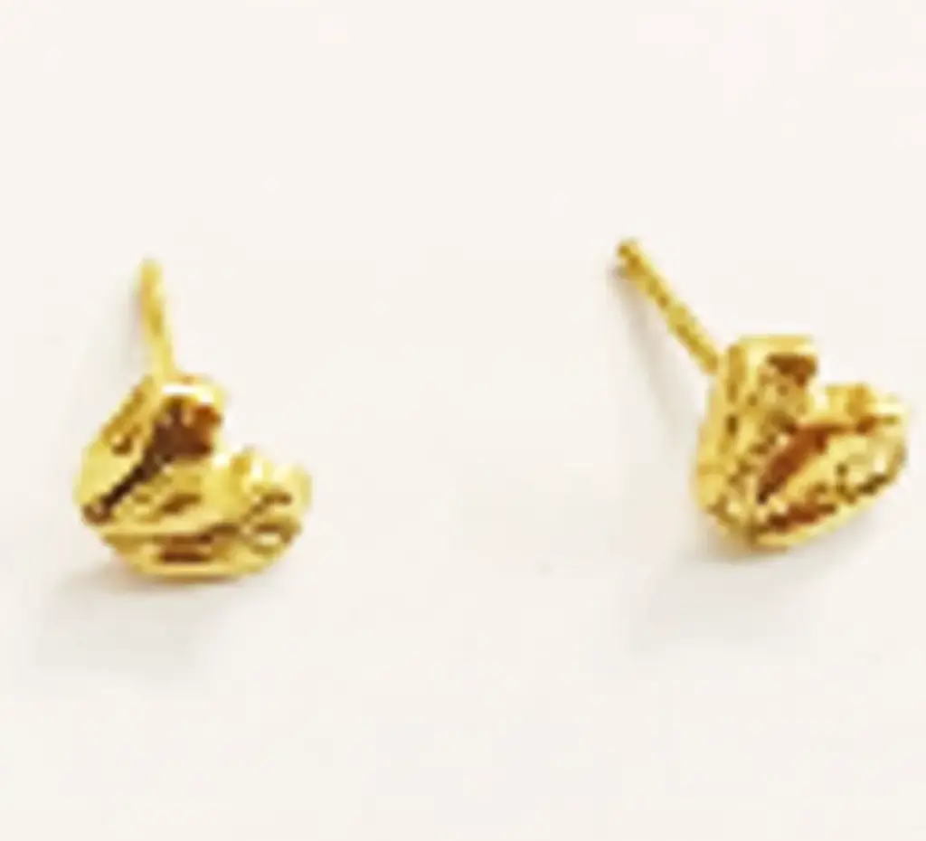 Pharaonic Collection, handmade Sterling Silver , Gold plated , Tiny Lotus Earrings 