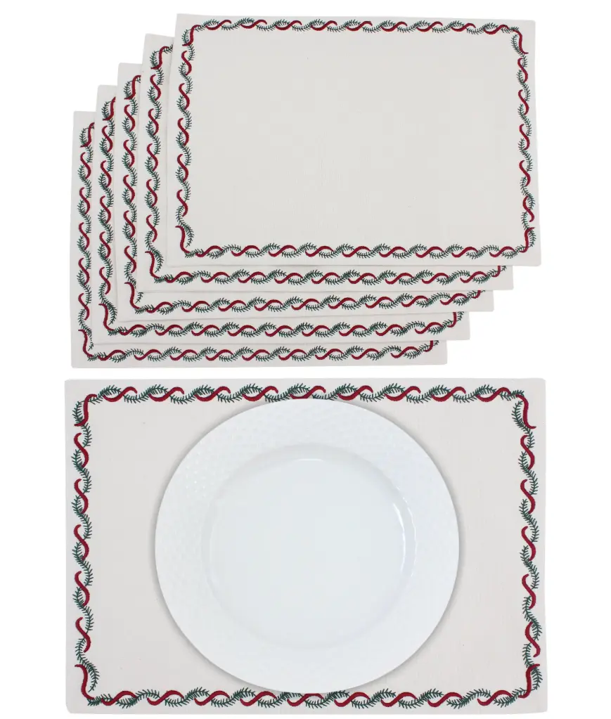 Christmas Garland Placemats Set of 6
