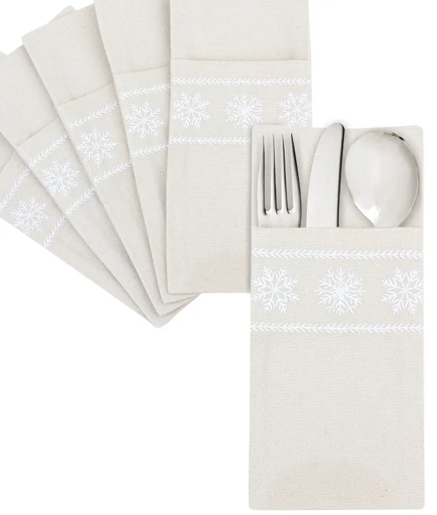 Snowfall Cutlery Sleeves Set of 6