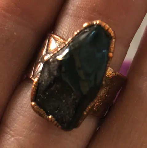 (GYR032) black Tourmaline Ring 1