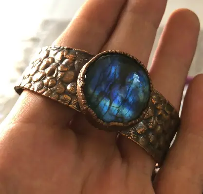 (GYB002) labradorite cuff bracelet (small)