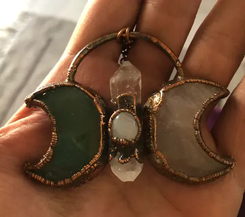 (GYN061) aventurine, moonstone , lemurian & rose quartz