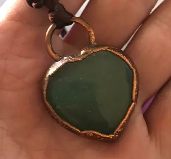 (GYN065) aventurine heart necklace