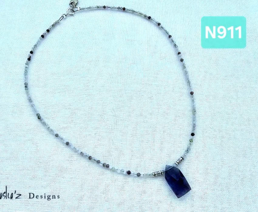 (N911) Rainbow Flourite Necklace