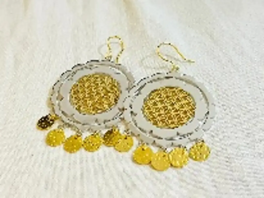 the flower of life with sri frame big with danglings earring 