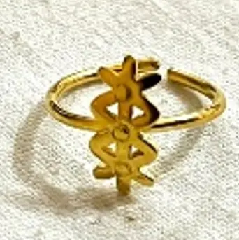 small solid 3 seeds vertical without  circles gold