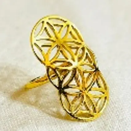 the medium 3 vertical circles with empty seed GOLD