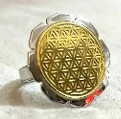 the carved original flower on top of Sri frame gold and silver