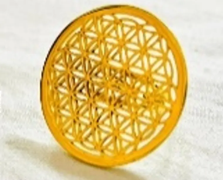 medium 4cm original flower of life ring gold