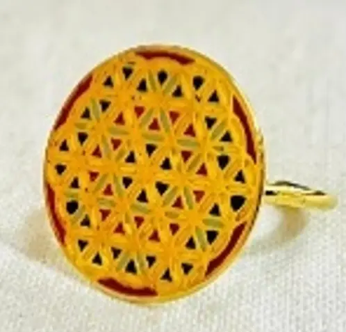 colred 2cm flower of life ring