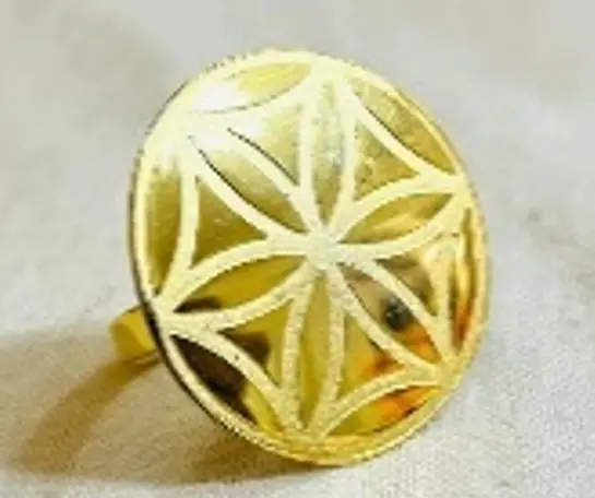 matte and shiny gold 3cm seed of life ring