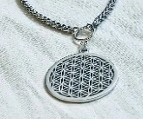 the original empty 3.5 cm flower of life platinum necklace