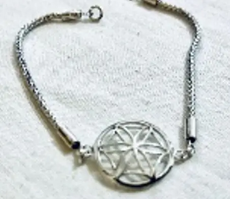 convex empty seed of life 2cm platinum bracelet 