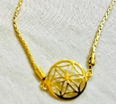 convex empty seed of life 2cm gold bracelet
