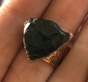 (GYR022) black Tourmaline Ring 2